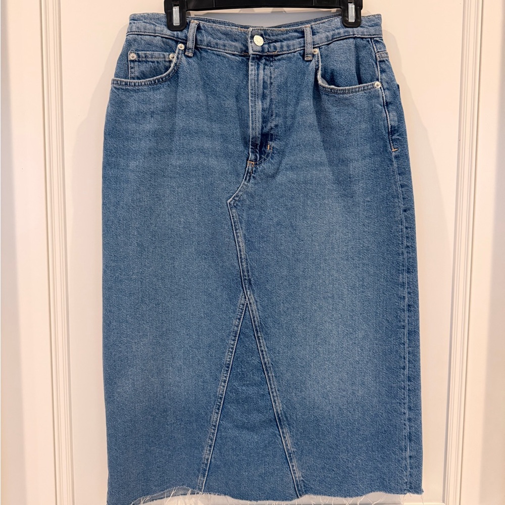 Rails Classic Blue Denim Midi Skirt